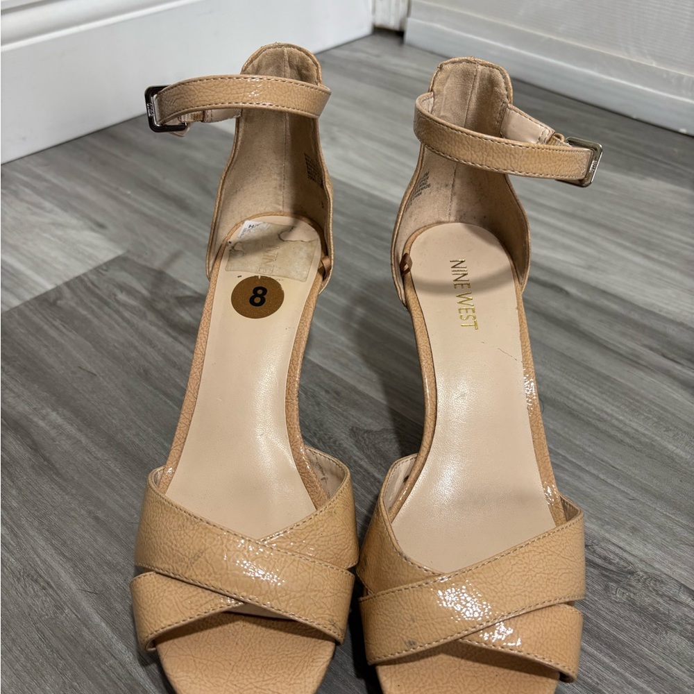 Nine West Beige Strappy Heels